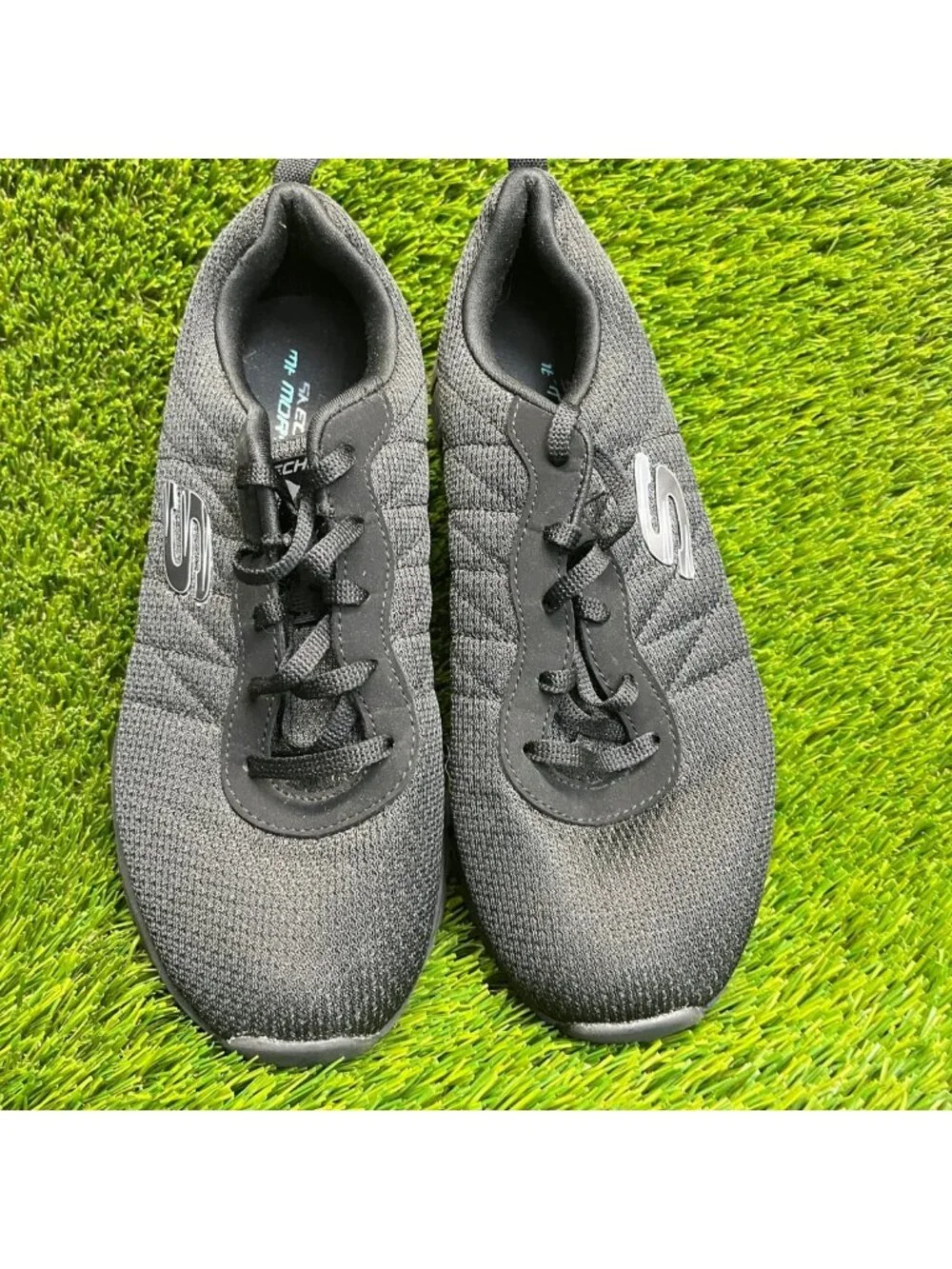 Skechers Dynamight Breakthrough Womens Size 9 All Black Running Shoes Sneakers